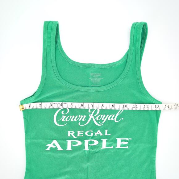 Crown Royal Regal Apple Women's Bright Green Logo Graphic Tank Top GUC - Size S - Picture 7 of 10